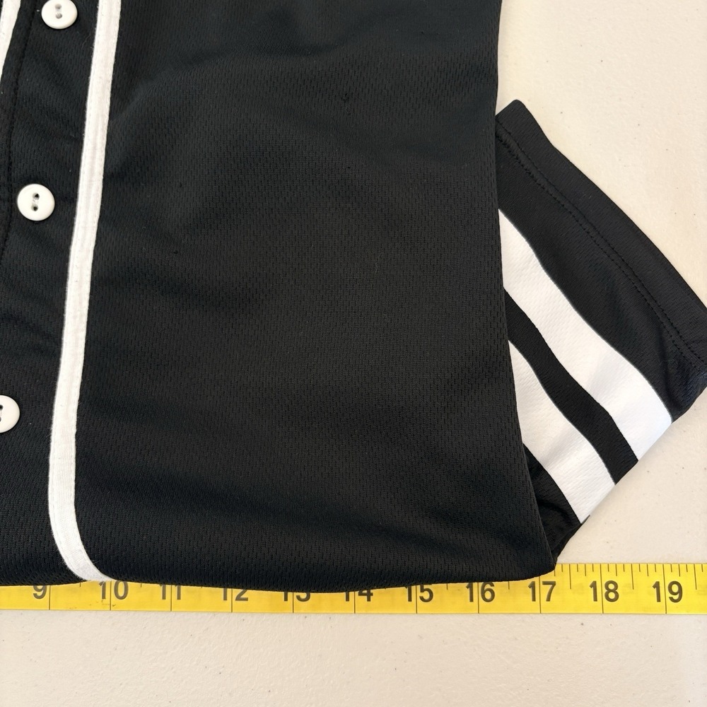 Pikachu Pokemon Women Small #025 Jersey Black Baseball Shirt Double Sided‎ Y2K - Picture 7 of 9